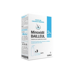 Minoxidil 2% Bailleul Chute de Cheveux - Adultes flacons 60mlx3