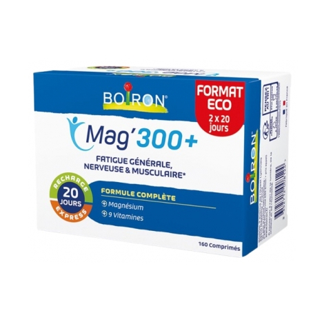 Boiron Magnésium 300+ 160 comprimés (2x 20 jours) Format Eco pas cher, discount