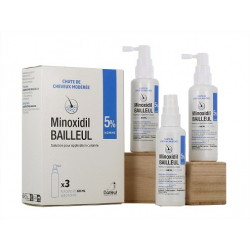 Minoxidil 5% Solution Chute de Cheveux Hommes Adultes 3x60ml
