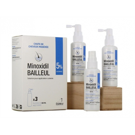 Minoxidil 5% Solution Chute de Cheveux Hommes Adultes 3x60ml pas cher, discount