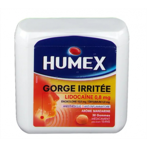 Humex Gorge Irritée 30 Gommes Mandarine à sucer pas cher, discount