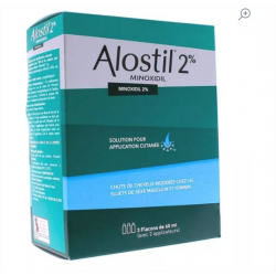 Alostil 2% Minoxidil Solution Chute de Cheveux Modérée 3x60ml
